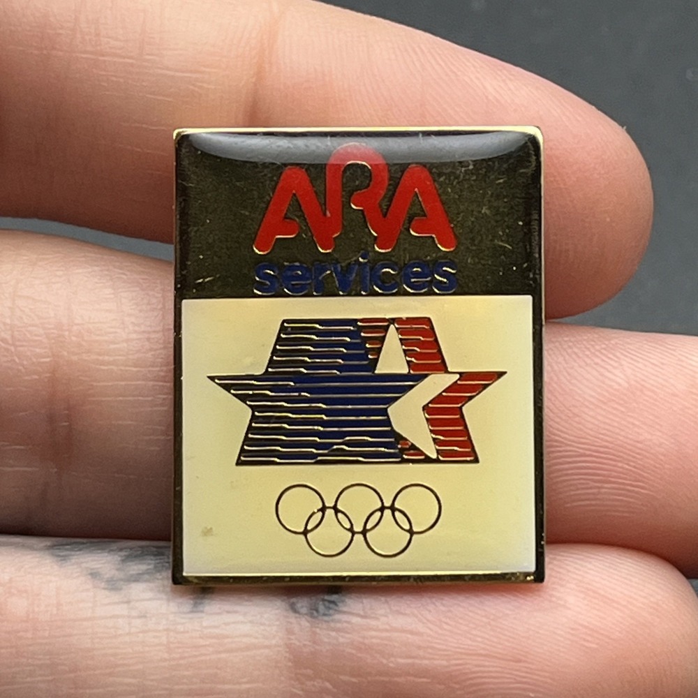 Vintage 1984 Los Angeles Olympics ARA Services Lapel Hat Pin